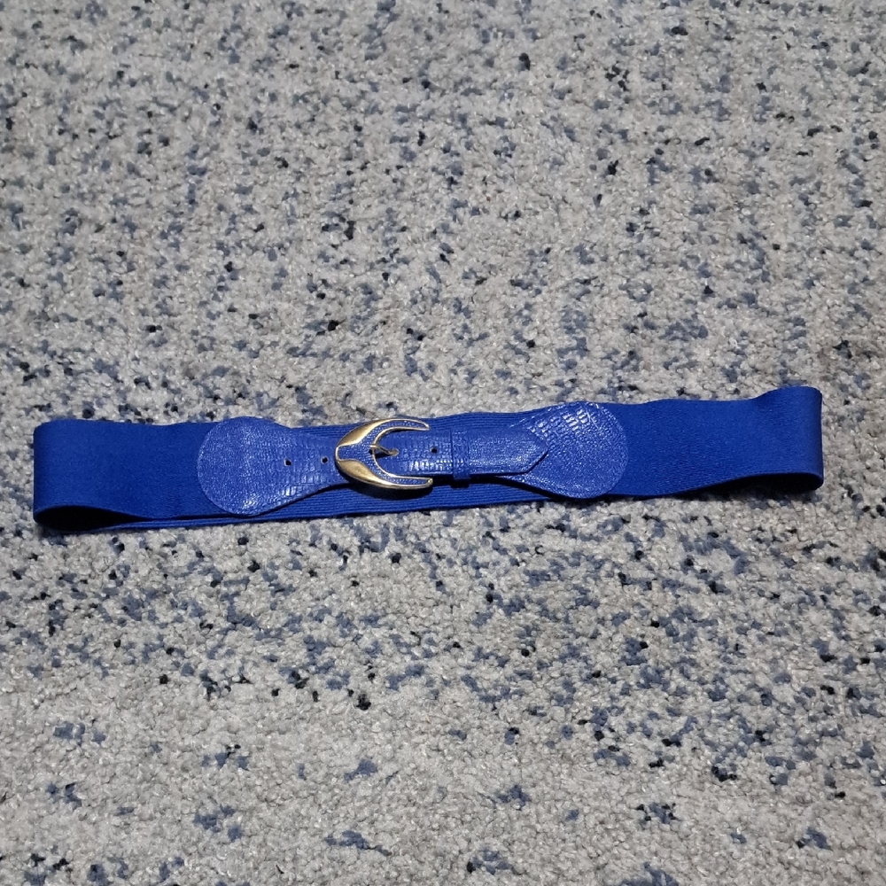 Source Unknown Royal Blue Belt with Gold Buckle